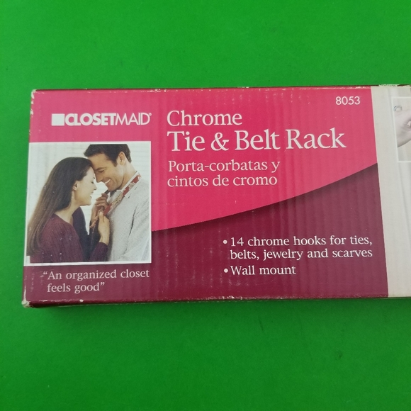 NEW Closetmaid Chrome Tie Belt Scarves Jewelry Rack Wall Mount  W/14 Hooks - Picture 6 of 6